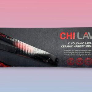 CHI Lava Black 1" Volcanic-Lava Ceramic Flat Iron Hair Straightener Ionic